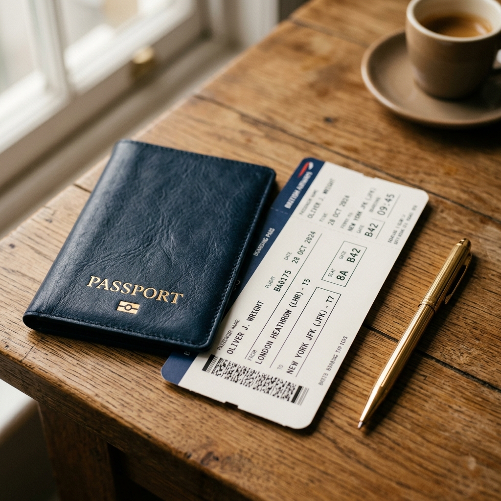 Boarding pass and passport